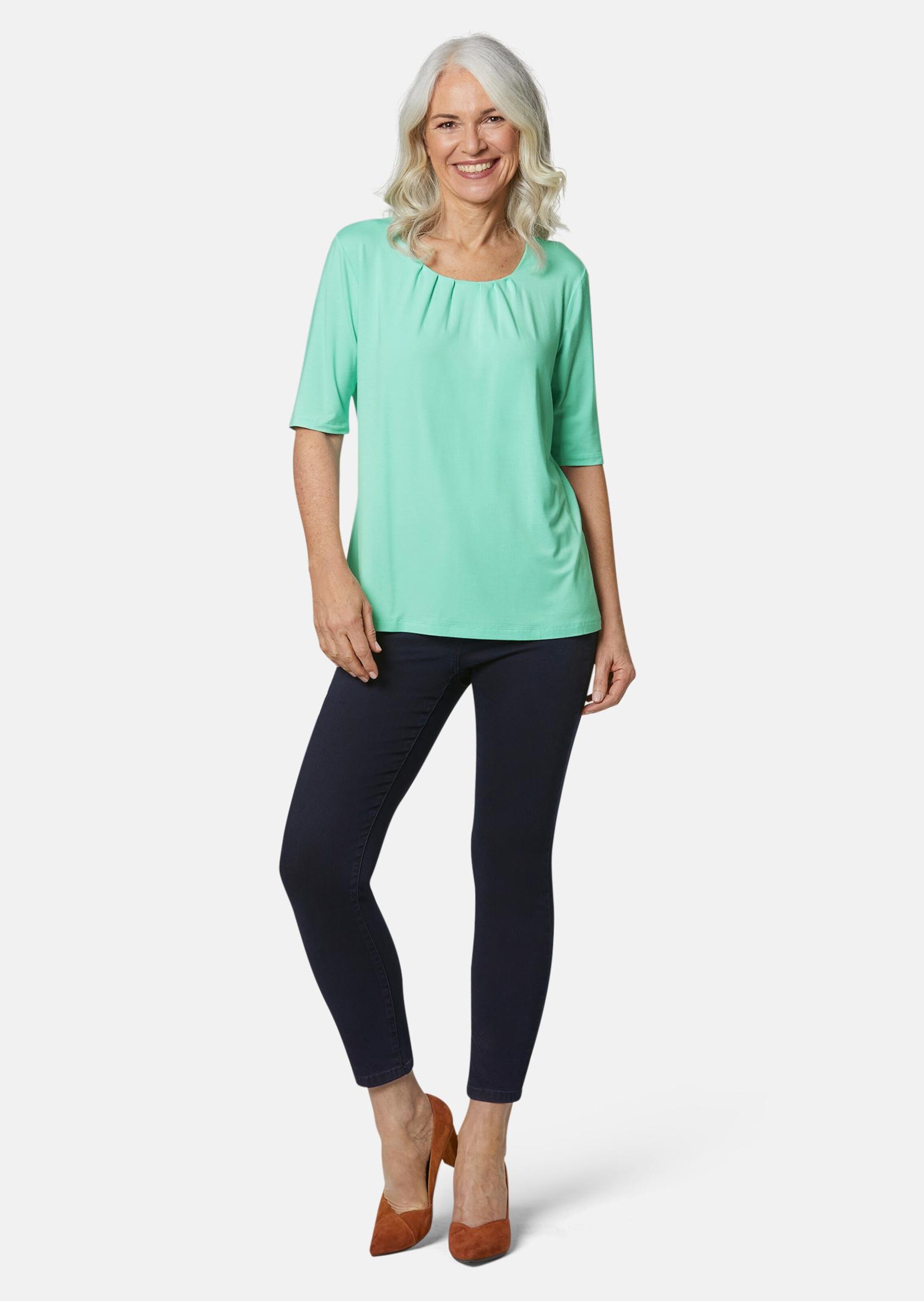 T-shirt à encolure arrondie - vert menthe - Gr. 25 de Goldner Fashion