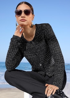 Grobstrickjacke mit Glanzgarn und modischen Knöpfen thumbnail 7