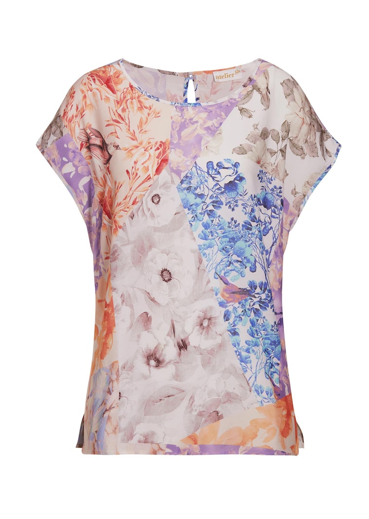 Druckbluse mit leichtem Glanz