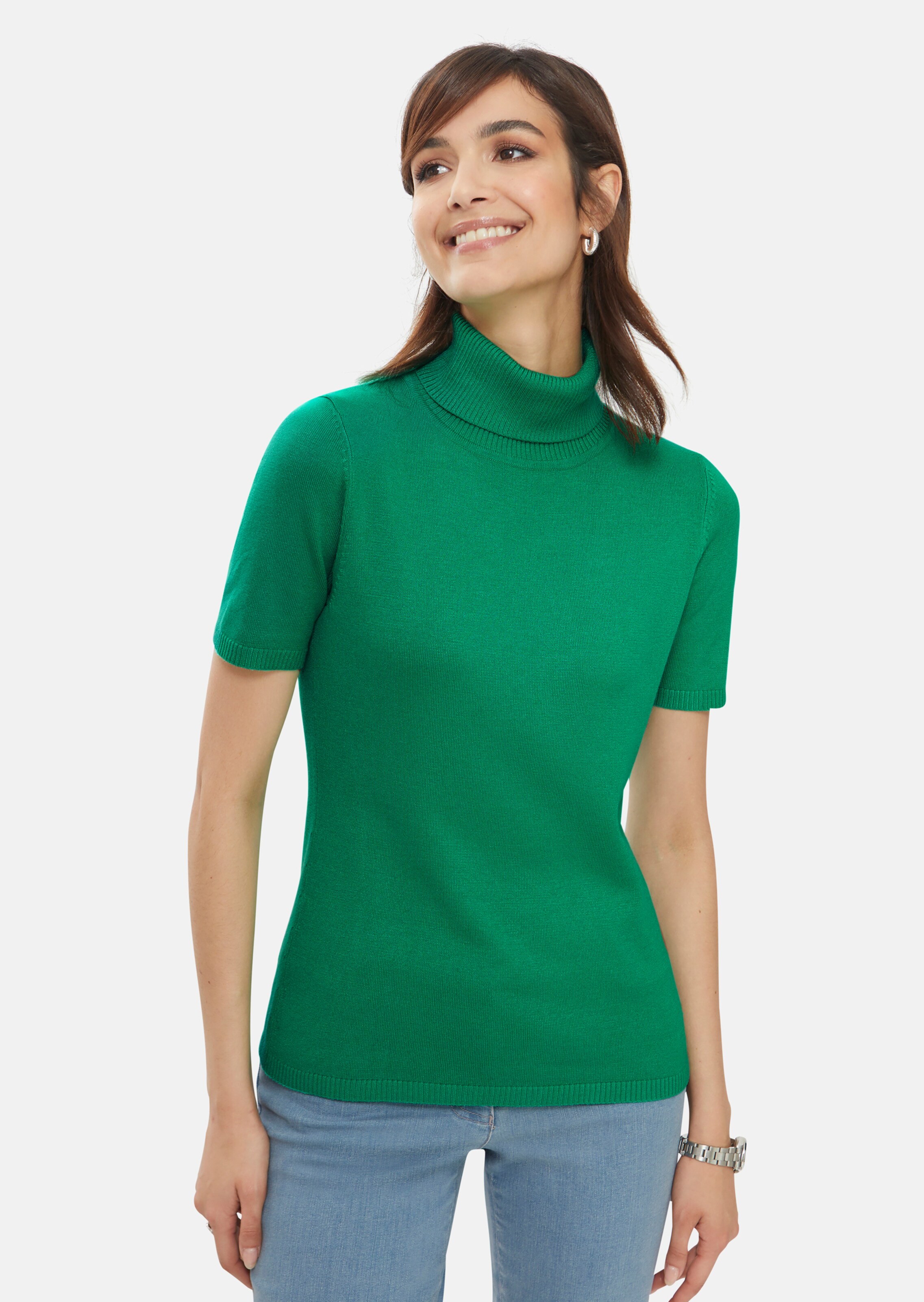 Turtleneck jumper with short sleeves