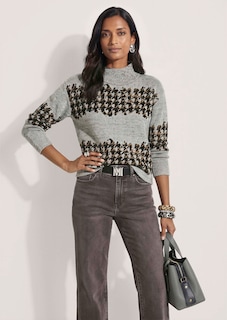 Sweat-shirt jacquard pied-de-poule thumbnail 4