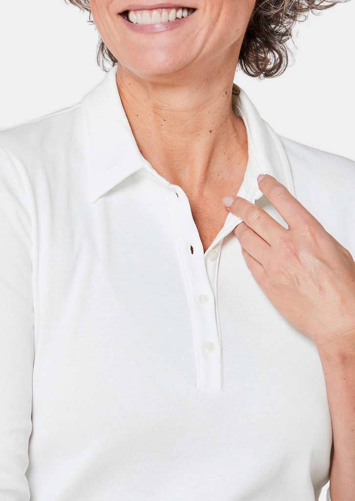Basic-Poloshirt mit Stickerei aus reiner Baumwolle
