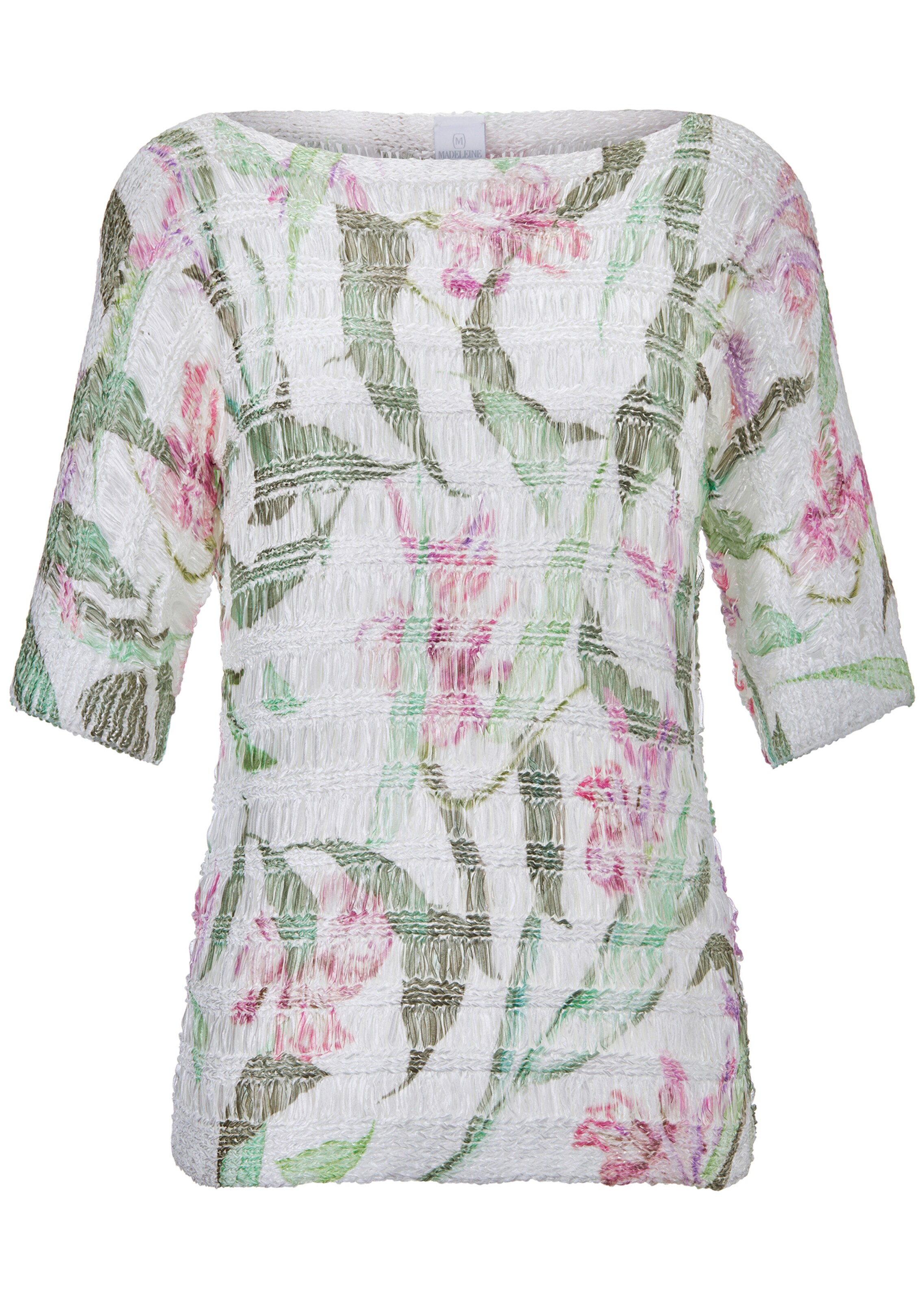 Bändchenpullover mit Blütenprint
