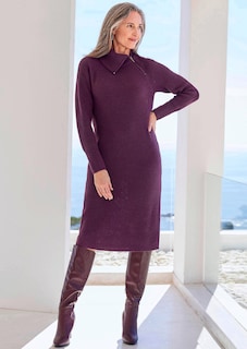 Strickkleid mit raffiniertem asymmetrischem Kragen thumbnail 7