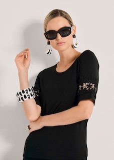 Shirt mit Halbarm und Spitzendetail thumbnail 4