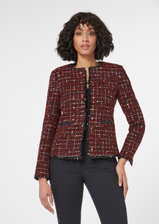 Kurzer Tweed-Blazer mit Fransen thumbnail 1