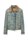 Verschlussloser Tweed-Blazer mit Fransen thumbnail 6