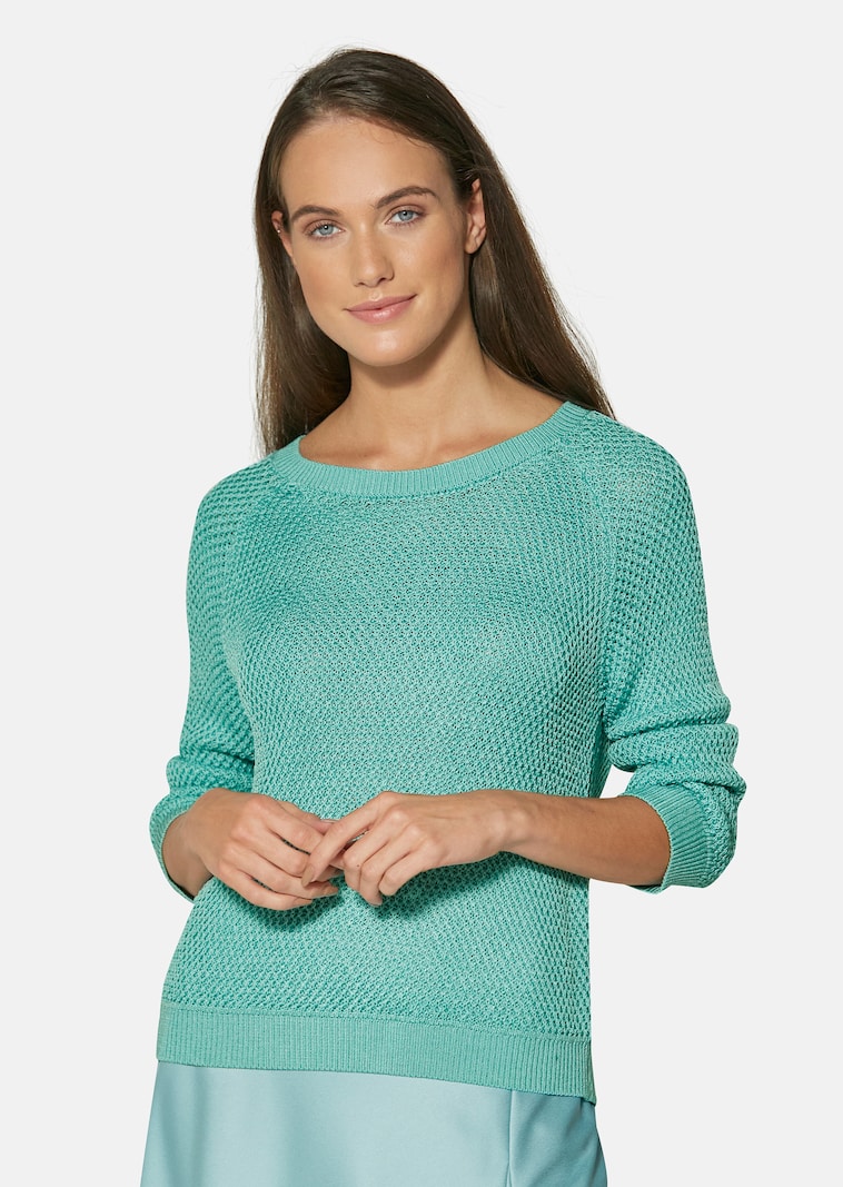 Pullover aus Bändchengarn mit modischen 3/4-Ärmeln