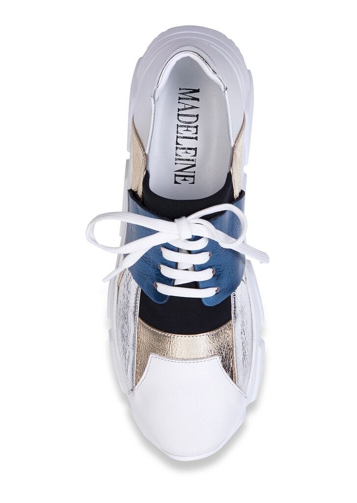 Leather sneakers with metallic effects 2