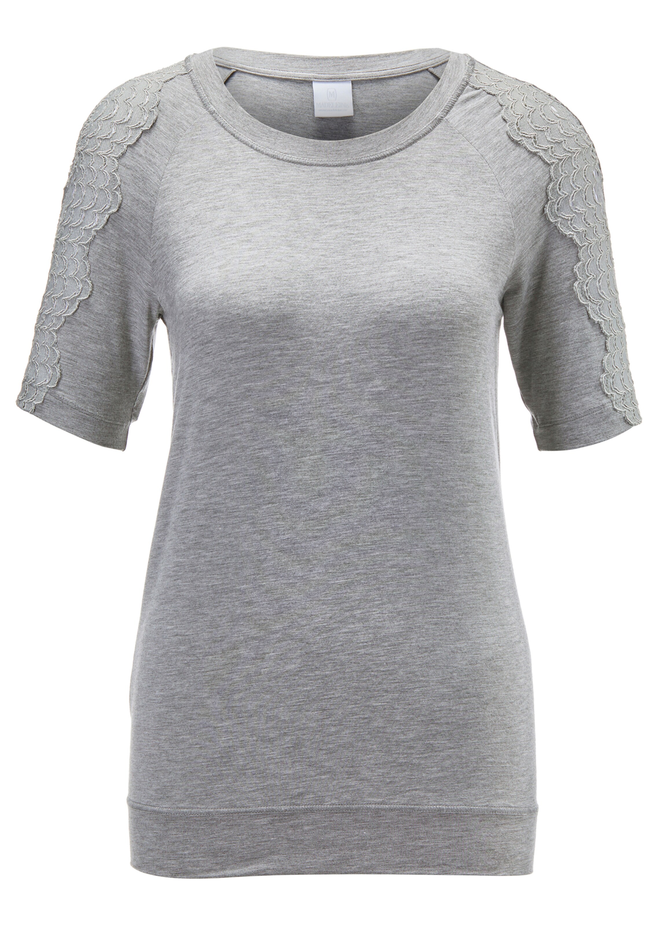 Shirt mit Spitze am Ärmel
