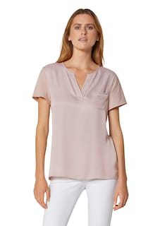 Blusenshirt im stylischen Material-Mix thumbnail 1
