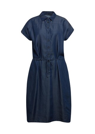 blau Modernes Tencel-Kleid mit Bindedetail