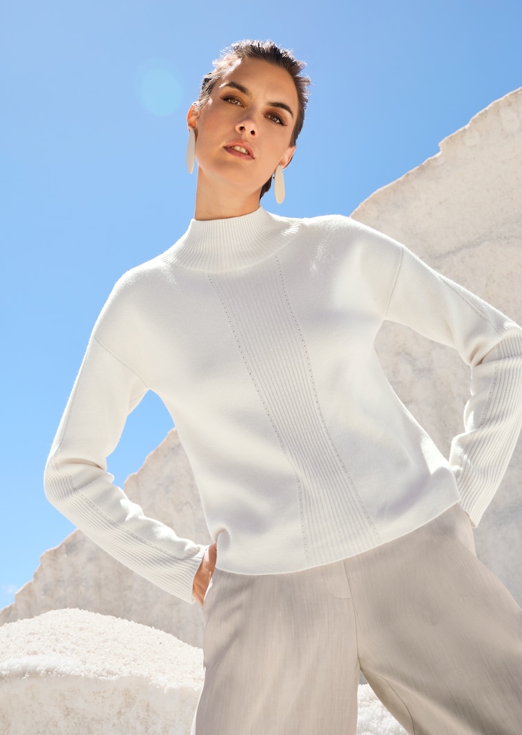 Kurzer Stehkragen-Pullover mit Good Cashmere