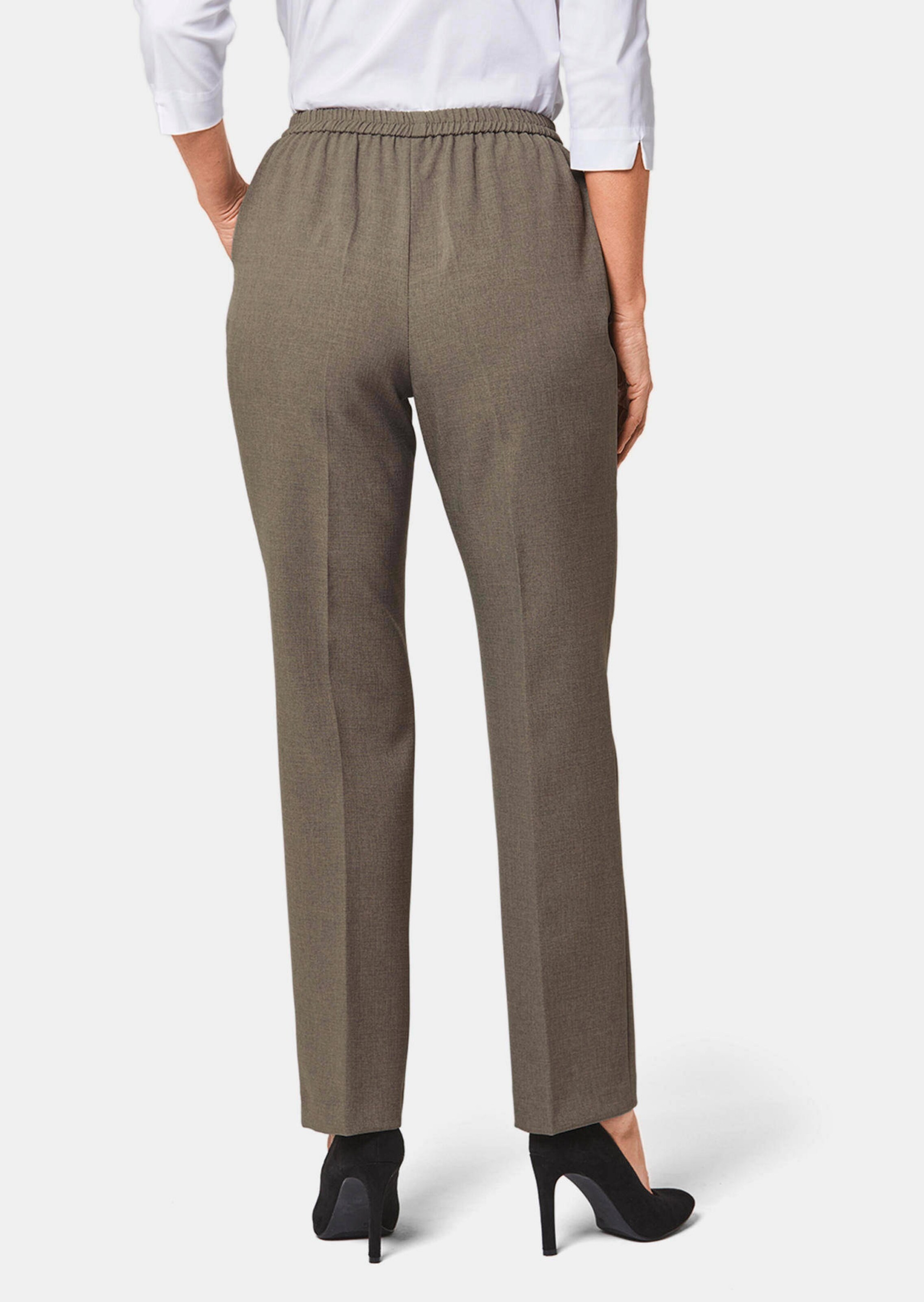 Pantalon MARTHA au bel aspect lin traité antitache - taupe - Gr. 235 de Goldner Fashion