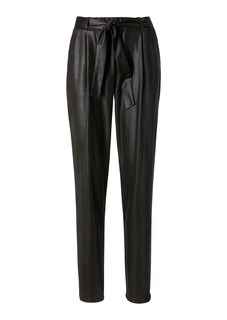 Faux leather trousers with tie belt thumbnail 1