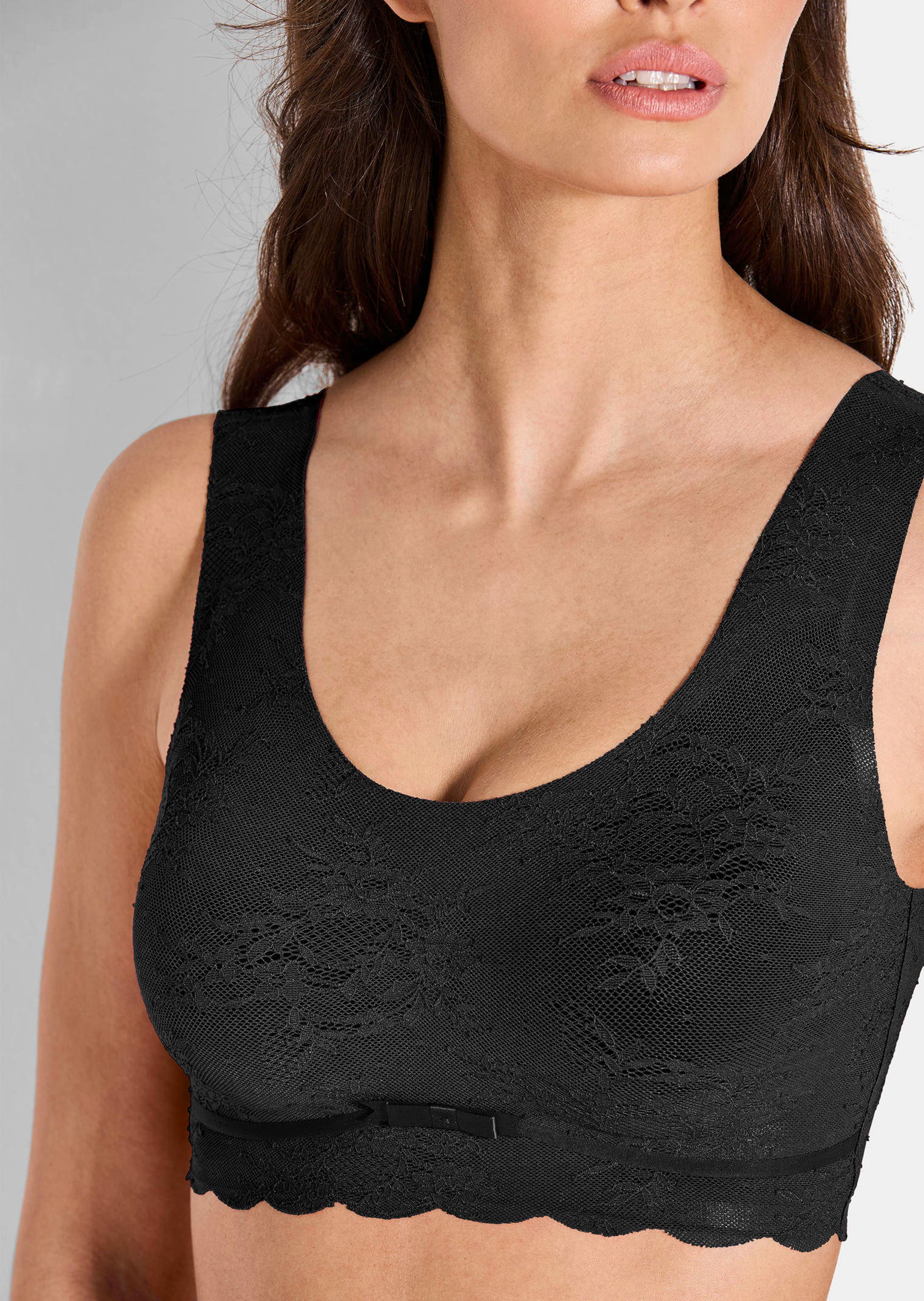 Bustier aus floraler Spitze in schwarz | MADELEINE Mode