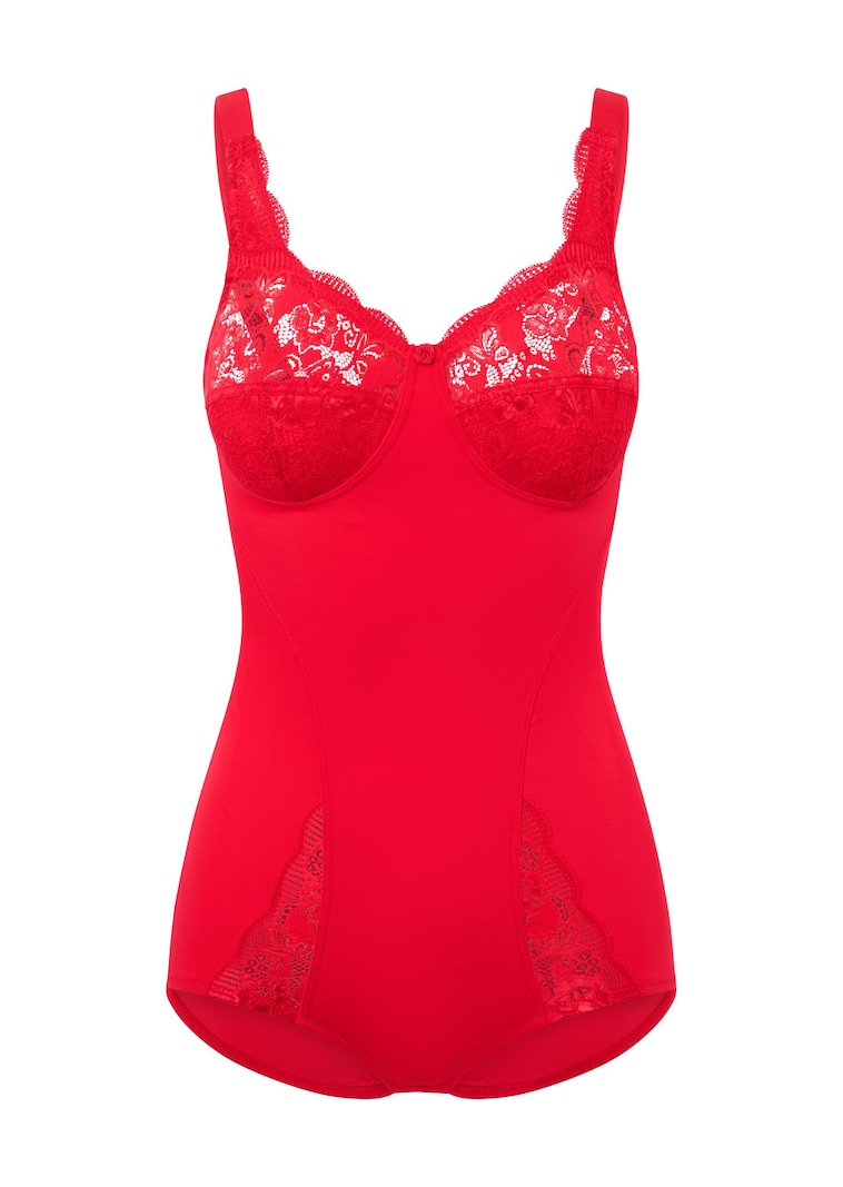 Kaaritueton body, kupeissa pitsiä