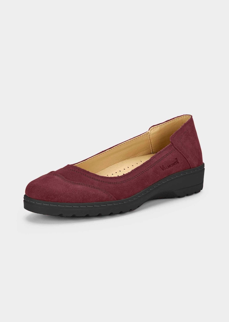 Ballerines en cuir avec surpiqûres décoratives matelassées