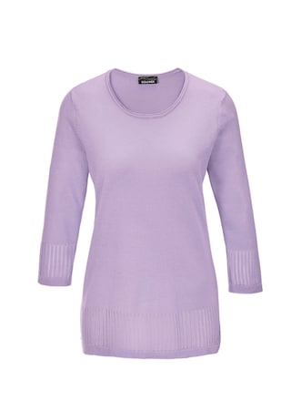 flieder Gepflegter Ajour-Pullover mit femininen Durchbrüchen