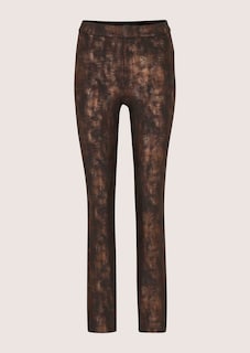 Schmale Hose mit zart glänzendem Animal-Print thumbnail 6