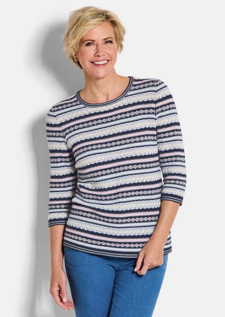 Jacquard-Pullover in Ringel-Optik