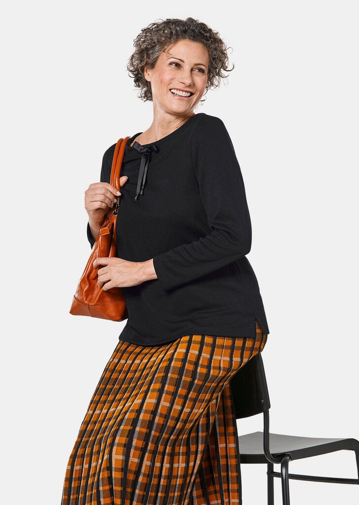 Sweatshirt mit halsfernen Kragen und Tunnelzug