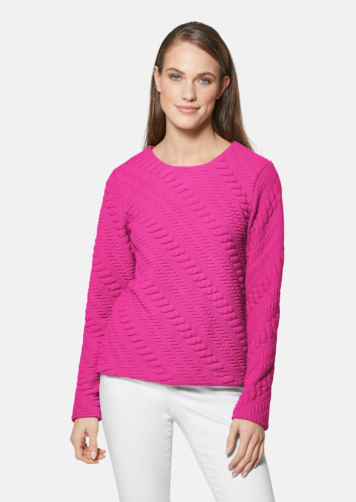 Sweatshirt en élégant jersey à texture en diagonale