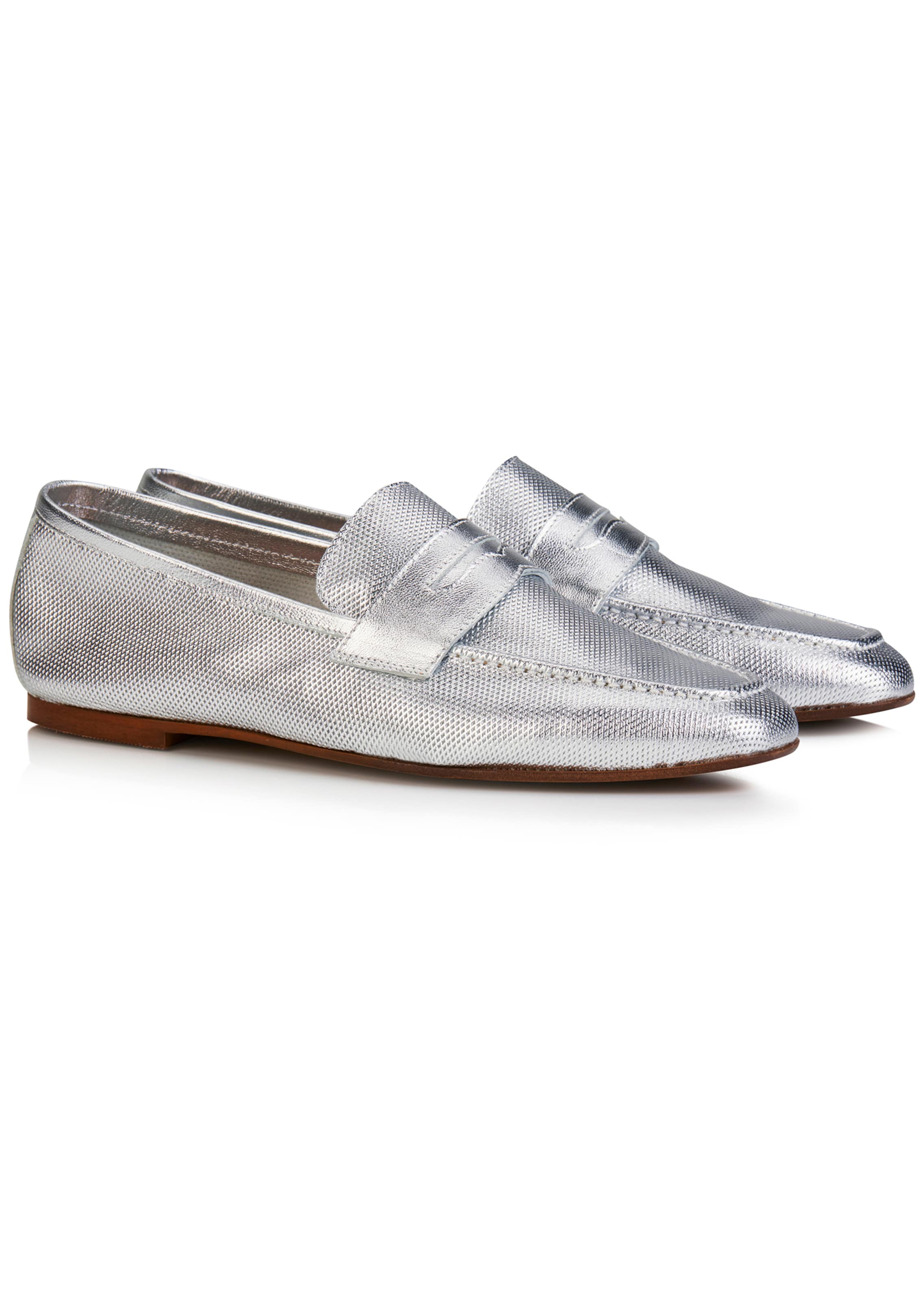 Metallic-Slipper aus softem Leder