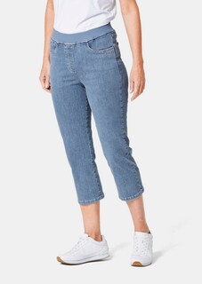 3/4-jeans Louisa met comfortabele, elastische jerseyband en borduursel thumbnail 1