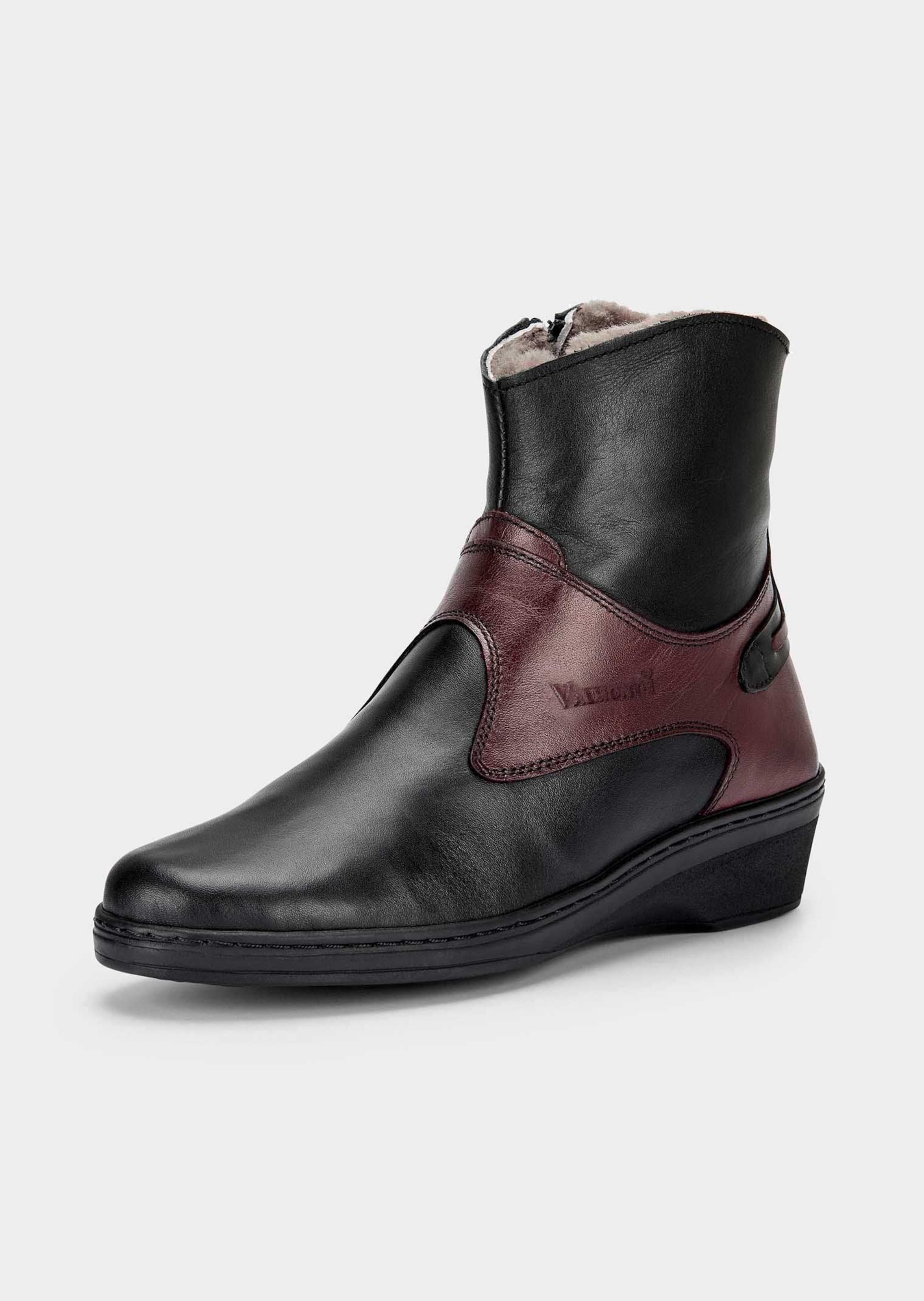Leder-Stiefeletten mit farblichen Akzenten