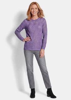 Weicher Ajourpullover mit Glanzgarn thumbnail 2