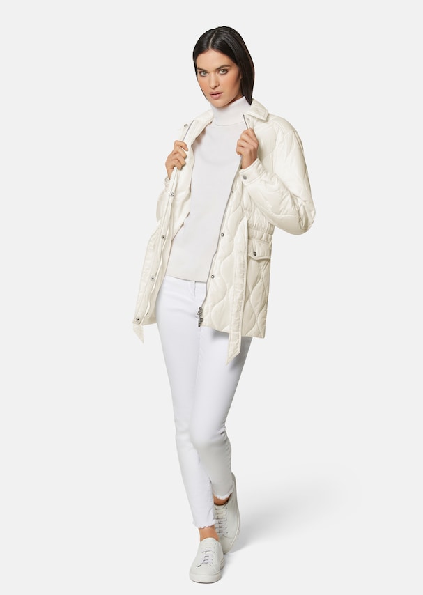 Padded quilted jacket with drawstring waist 1