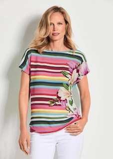 Blouse fluide avec fleurs et rayures thumbnail 7