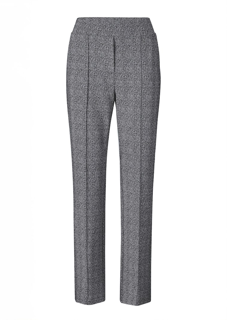 Broek met elastische band en biesjes