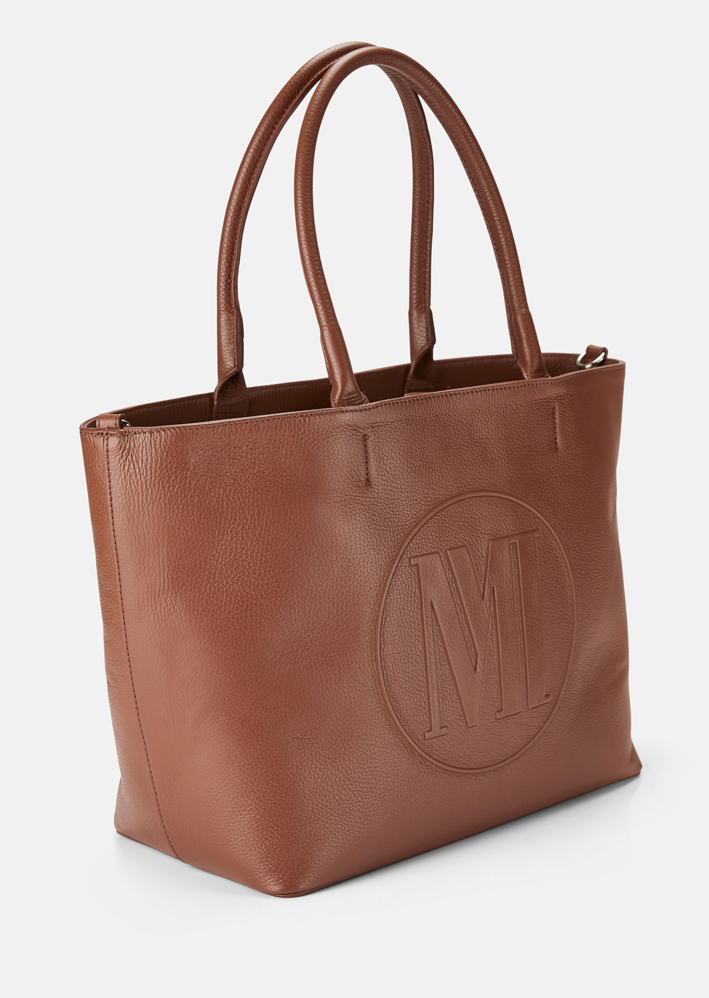 Leder-Trapeztasche mit Innentasche