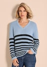 Ringel-Pullover mit V-Ausschnitt thumbnail 7