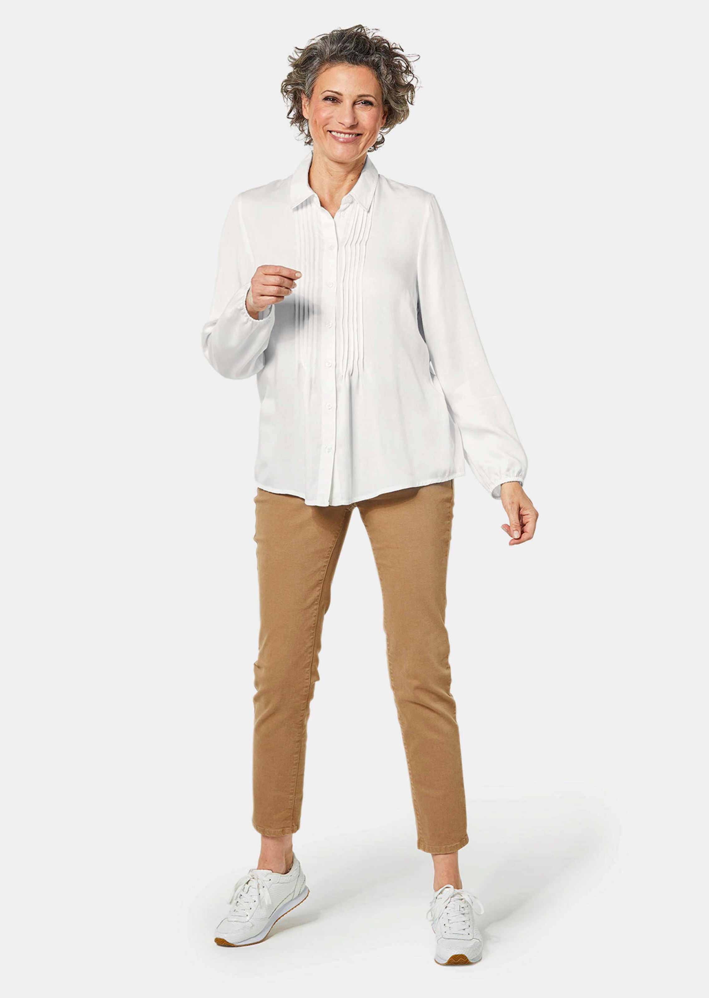 Chemisier avec liserés - crème - Gr. 23 de Goldner Fashion