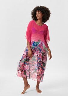Semitransparenter Kaftan mit floralem Tropenprint thumbnail 2