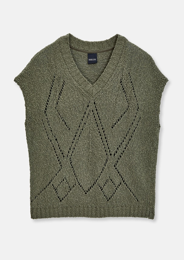 Chunky knit jumper with lace pattern 5