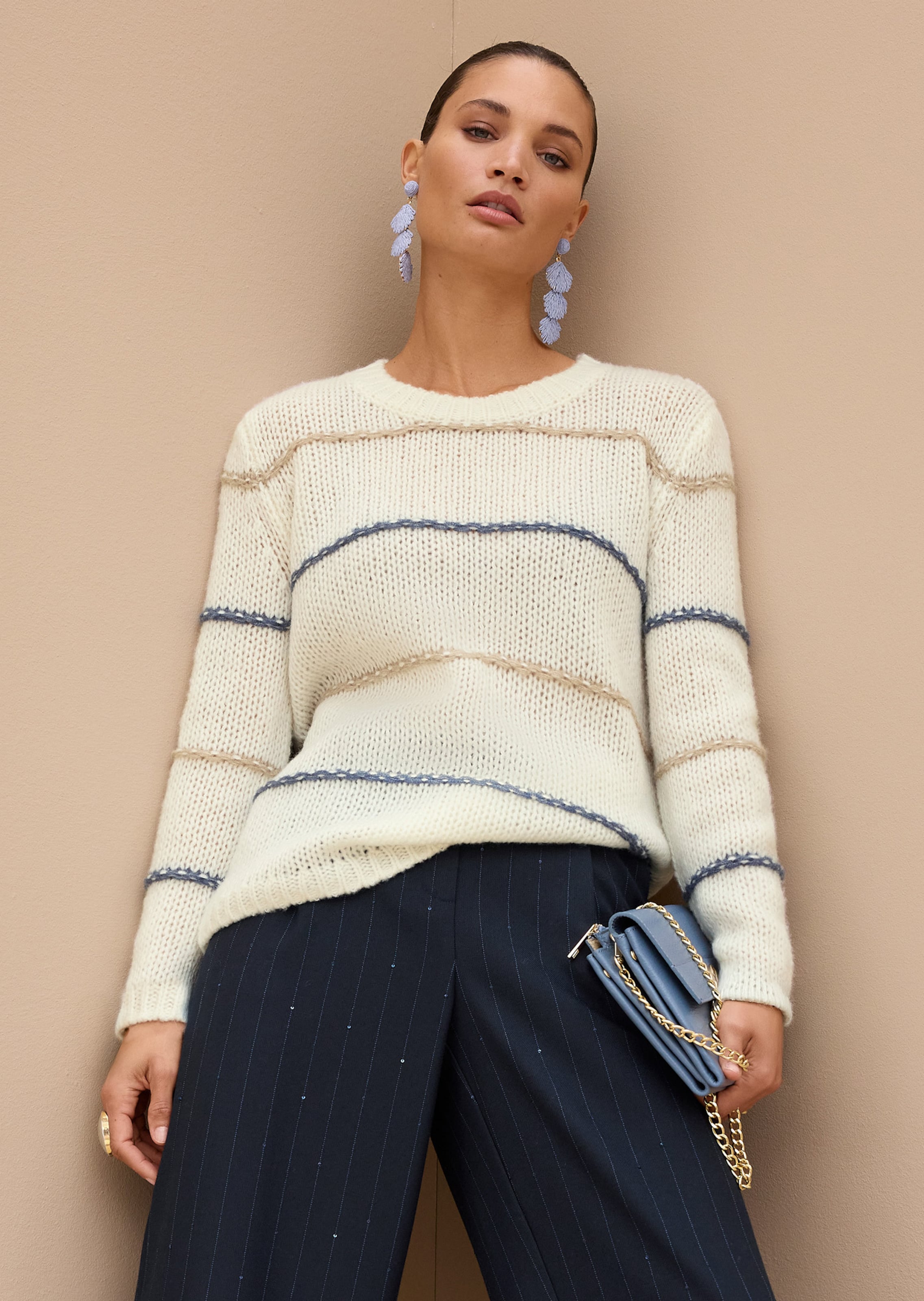 Grobstrickpullover aus Kaschmir und Seide