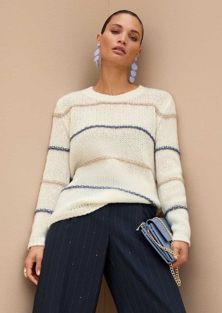 Grobstrickpullover aus Kaschmir und Seide