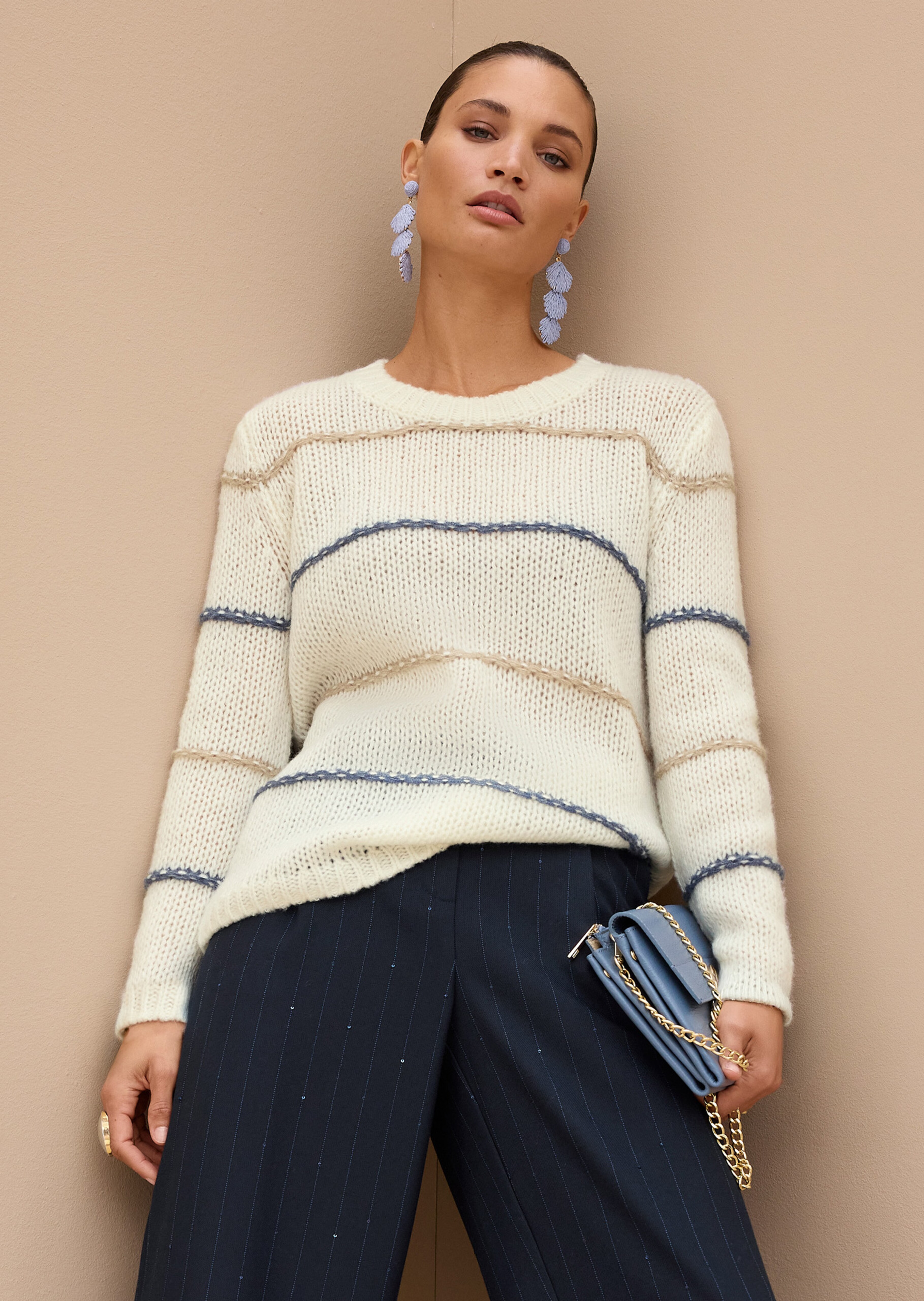Grobstrickpullover aus Kaschmir und Seide