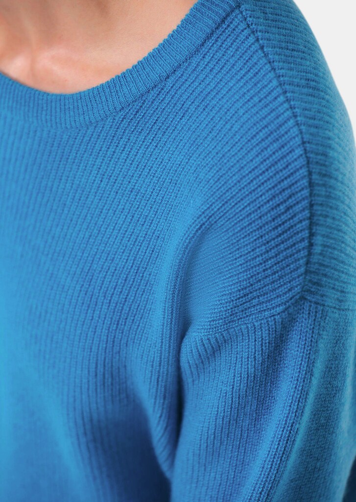 Kaschmirpullover in Patentstrick mit Rundhals