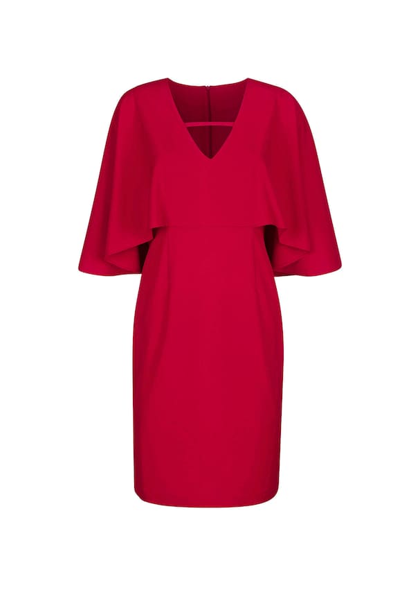 Kleid in Capeoptik und Zierband in Ausschnitt 5