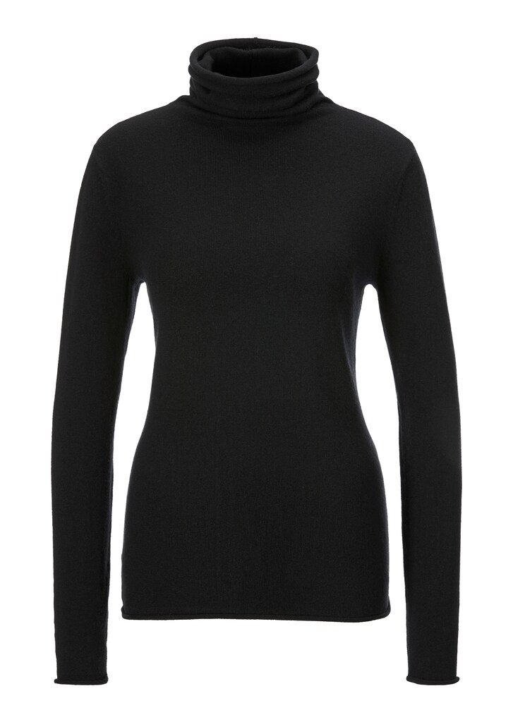 Smooth knit jumper with stand-up collar