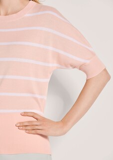 Ringelpullover mit Halbarm und breitem Bund thumbnail 5