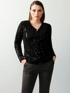 Strickjacke mit filigranem Paillettenbesatz thumbnail 1