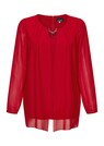 Festliche Bluse mit Chiffonüberwurf und Schmuckelement thumbnail 6