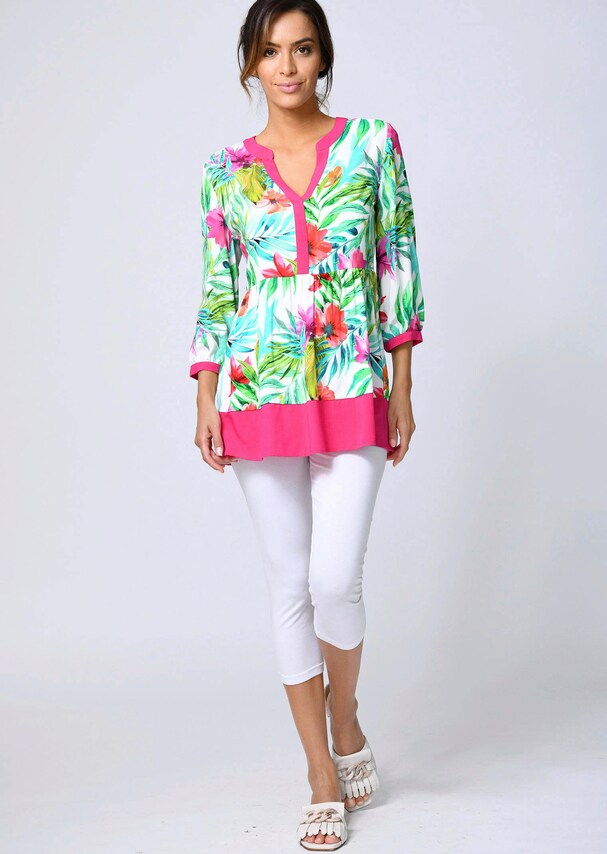 Tunika mit sommerlichem floralen Dessin 1