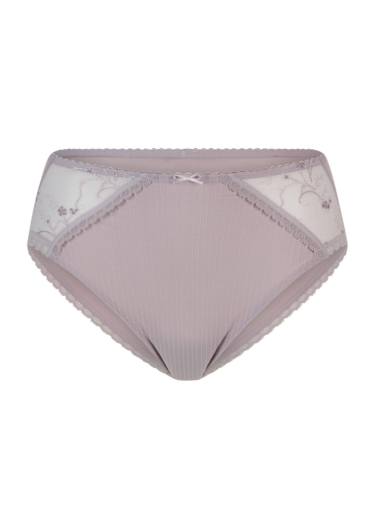 Slip taille haute avec empiècement en dentelle